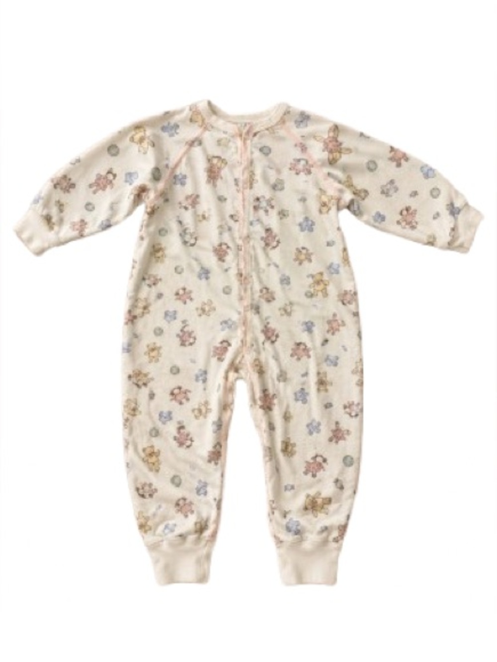Baby Dell Vintage Infant Sleeper – Size 3X, Pastel Doll & Teddy Print